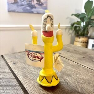 The‎ Walt Disney Store Beauty and Beast Vtg LUMIERE Mini Bean Bag Plush 7" NWT